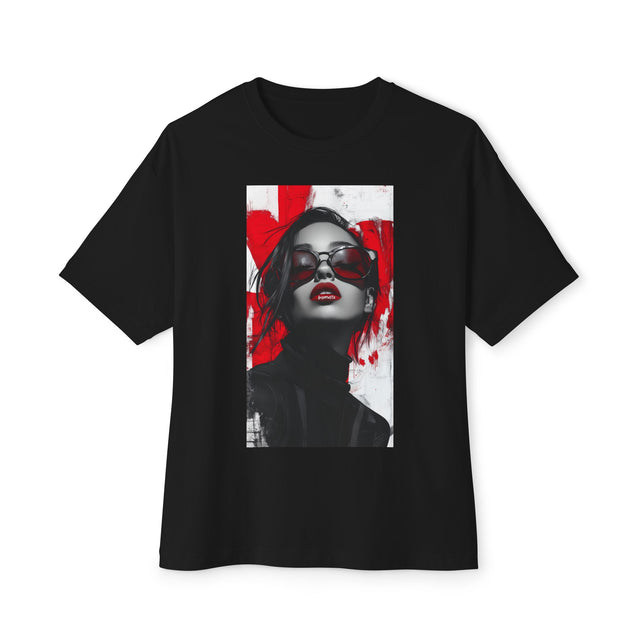Red Lipstick Oversized Boxy Tee - Unisex