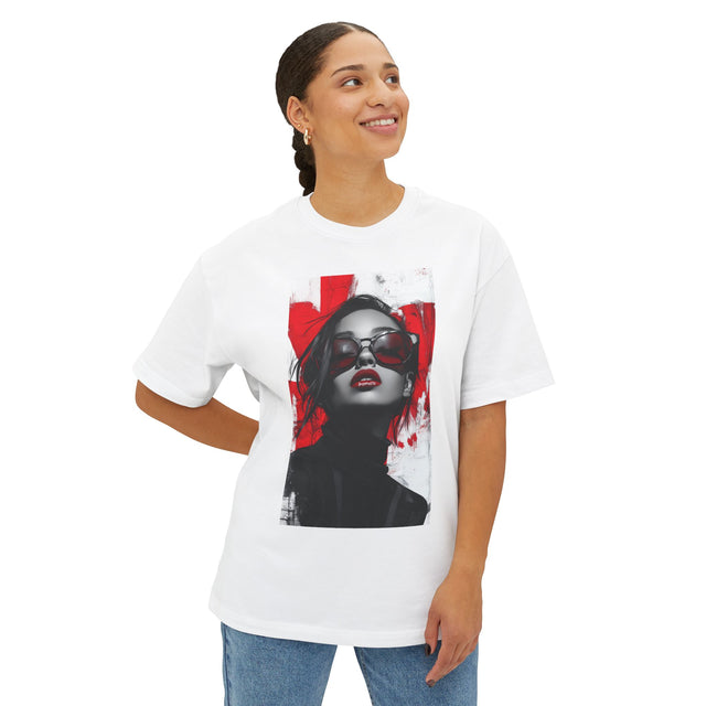 Red Lipstick Oversized Boxy Tee - Unisex