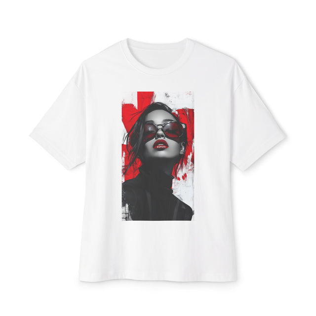 Red Lipstick Oversized Boxy Tee - Unisex