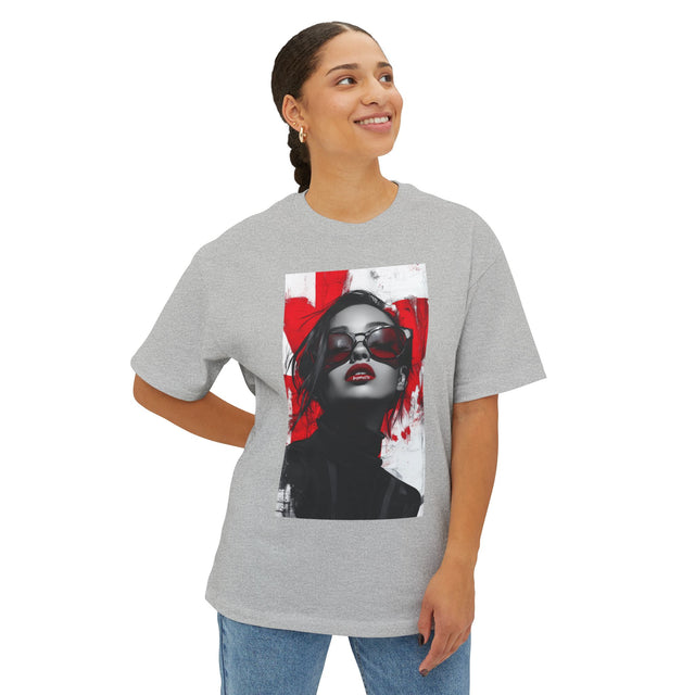 Red Lipstick Oversized Boxy Tee - Unisex